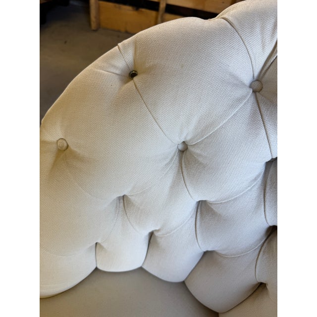 Title: Antique 19th Century French Napoleon III Chairs in White Brushed Cotton - A Pair For Sale In New York - Image 6 of 7