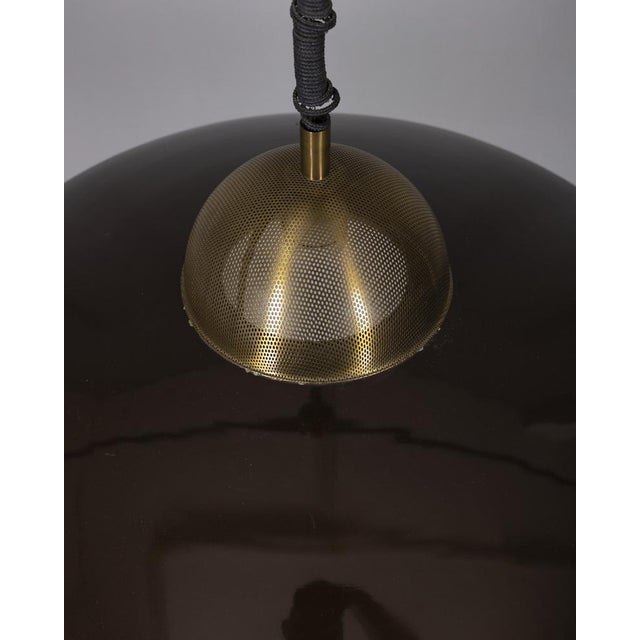 Brown Vintage Italian Metal Rolling Chandelier, 1970s For Sale - Image 8 of 9