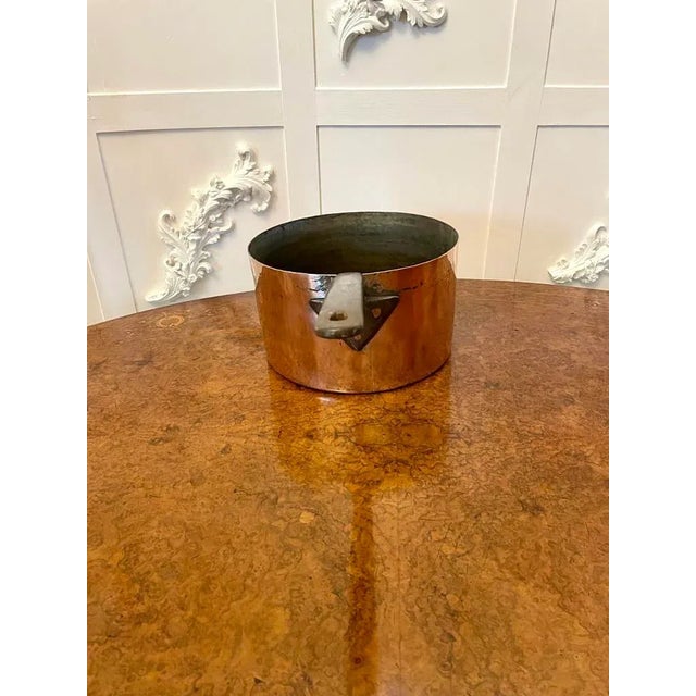 Large Antique George III Quality Copper Saucepan, 1800s For Sale - Image 3 of 5