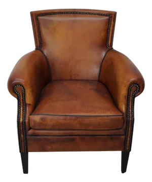 Vintage Dutch Club Chair in Cognac Colored Leather