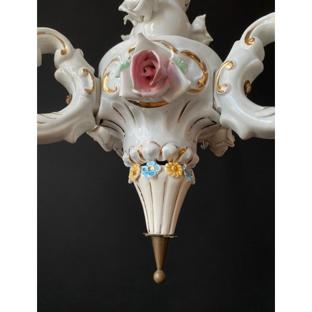 Mid-Century Porcelain Chandelier, 1960s For Sale - Image 6 of 10