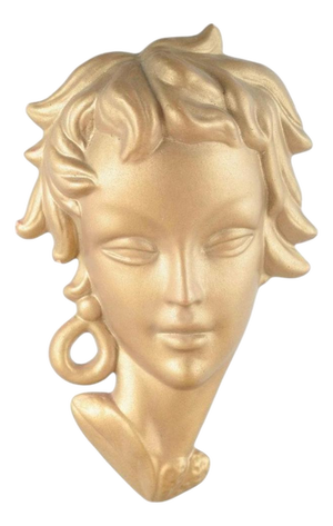 Italian Terracotta Female Head Wall Relief, 1950s