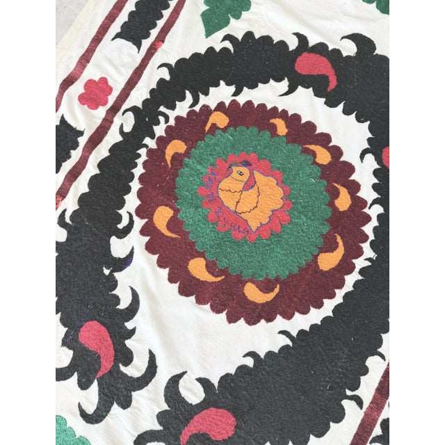Hand-Embroidered Vintage Suzani from Asian, circa late 1960s. Dimension; 47'' x 71'' inches / 120 x 180 cm / 3'11'' x...