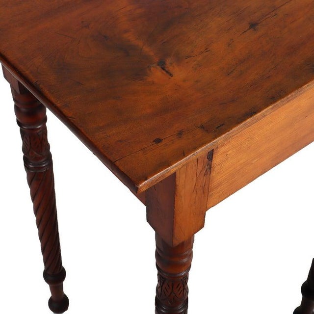 Wood Antique Sheraton Mahogany & Birds Eye Maple Side Stand With Rope-Twist Legs For Sale - Image 7 of 15