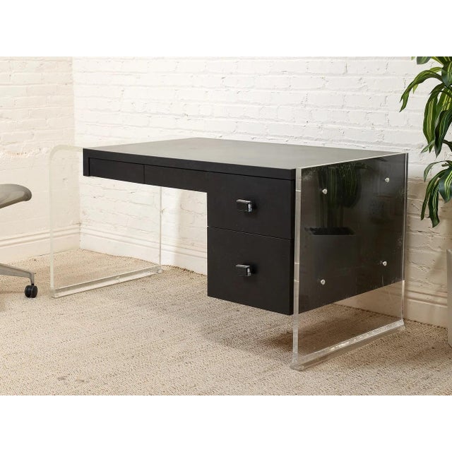 Plastic Mid 20th Century Lucite Desk For Sale - Image 7 of 11