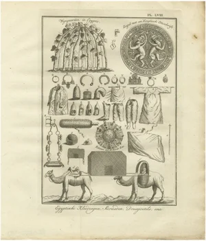 Egyptian Dress and Jewelry and Camel Transport, 1776, Paper