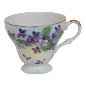 Porcelain Pr8j Purple Violet Flowers Blue and Yellow Gradient Tea Cup
