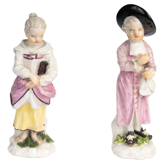 Pink 18th Century Porcelain Sculpture from Meissen, Set of 2 For Sale - Image 8 of 8