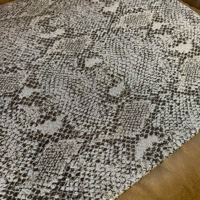 Dark Snakeskin Woven Cushion Cover For Sale - Image 12 of 12