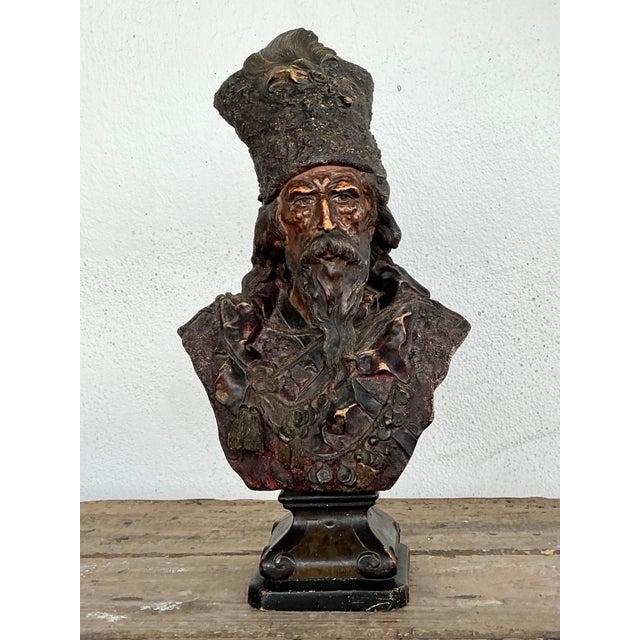 Vintage Patinated Bust of Man For Sale In West Palm - Image 6 of 12