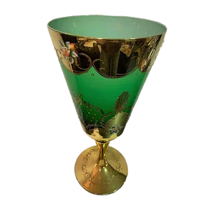 Murano Glass Vase with Ornaments in Gold and Enamel, 1950s