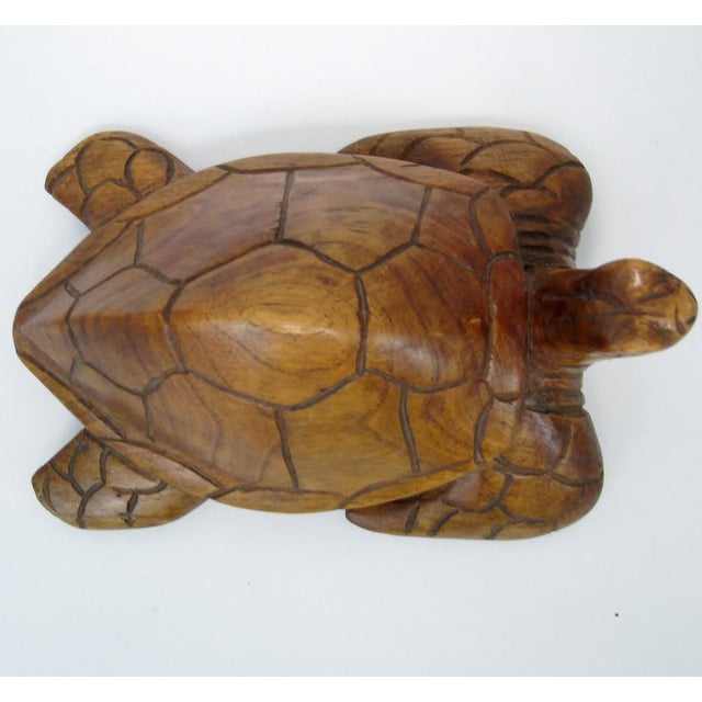 Hawaiian Carved Koa Wood Turtle Chairish