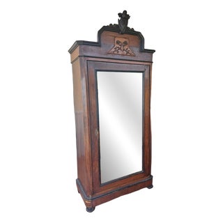 Antique Italian Walnut Wardrobe, 1890s For Sale