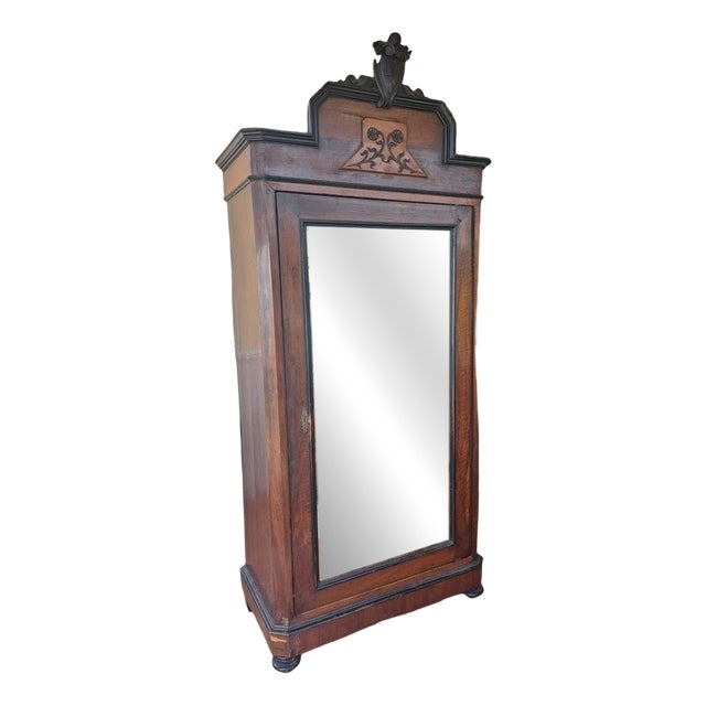 Antique Italian Walnut Wardrobe, 1890s For Sale