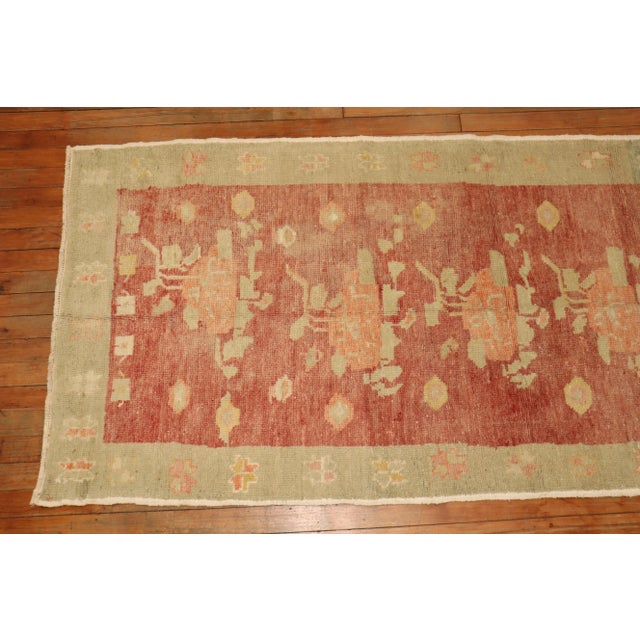 Textile Vintage Turkish Flower Runner, 3' X 7'6'' For Sale - Image 7 of 9