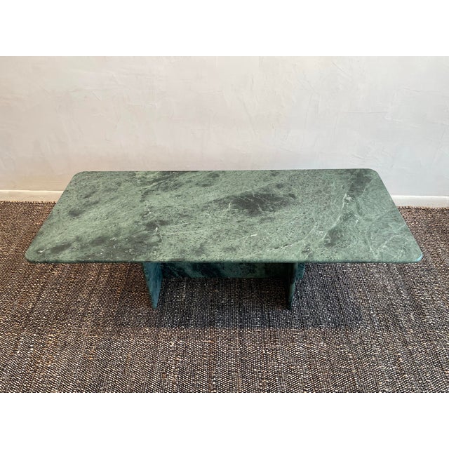 1970s Vintage Rainforest Green Marble Coffee Table For Sale - Image 11 of 11