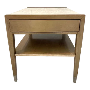 MCM American of Martinsville Travertine Topped Nightstand