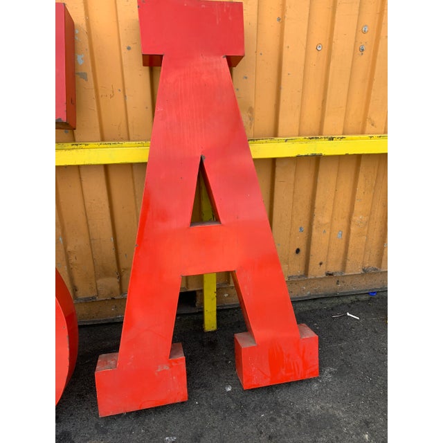 1950s Vintage Metal Porcelain Sign Letters " Sale" or " Ales" For Sale - Image 5 of 9