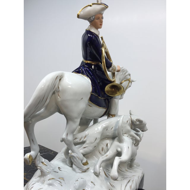 Royal Dux Porcelain Fox Hunting Horse Rider With Hounds For Sale - Image 11 of 14