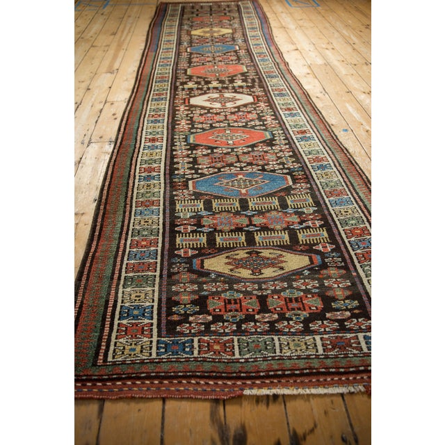 1950s 1950s Vintage Kurdish Floral Gul Wool Rug Runner For Sale - Image 5 of 10
