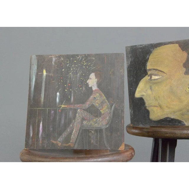 Modernist Oil On Board Paintings Circa 1940s Oil on board - In the New Objectivity style - Attributed to Grethe Jürgens -...
