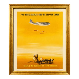 Pan American Airways - Ship by Clipper Cargo, Vintage Advertising Poster For Sale