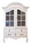 1760s Period Rococo Swedish Cabinet with Glass Doors, Bonnet Top and Cabrioles For Sale