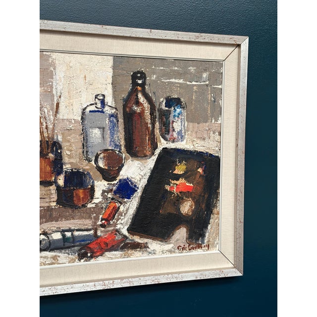 Eric Lundberg, The Work Table Atelier, 1960s, Oil on Canvas For Sale - Image 12 of 18