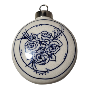 Vintage Porcelain Christmas Tree Ornament Hand Painted