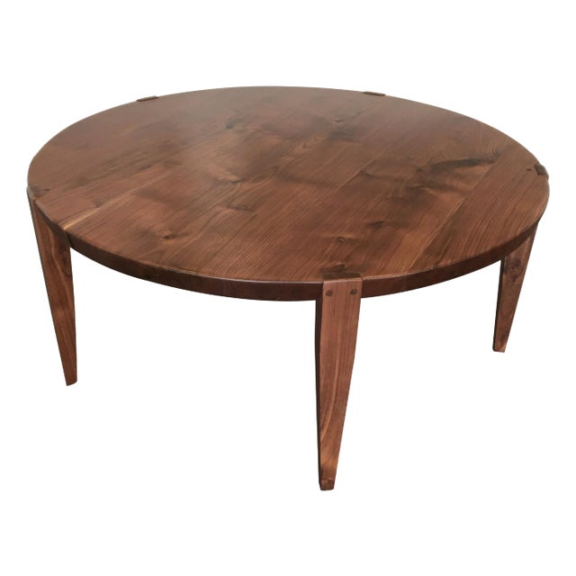 Oslo Round Coffee Table in Oregon Walnut by Studio Moe For Sale
