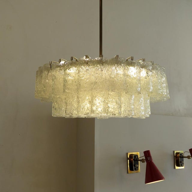 Metal Ice Glass Chandelier by Doria Leuchten, Germany, 1960 For Sale - Image 7 of 10