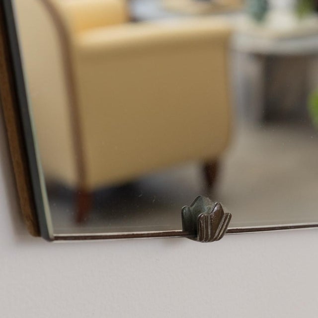 Wood 1930s French Art Deco Rectangular Beveled Mirror For Sale - Image 7 of 9