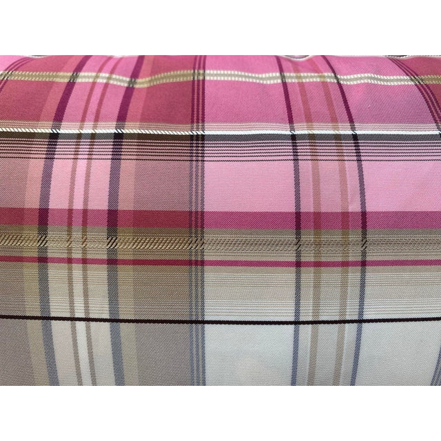 Plaid Pink & Cream Pillow Cover For Sale - Image 4 of 4
