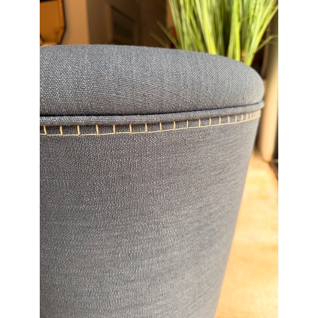 Contemporary Contemporary Navy Ottoman Attributed to Adriana Hoyos For Sale - Image 3 of 4