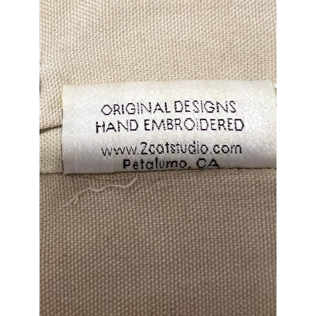 Vintage Catstudio 2003 Mississippi Embroidered Decorative Pillow For Sale - Image 10 of 12