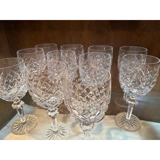 Eleven hand blown crystal water glasses in Waterford's Powerscourt pattern. Powerscourt debuted in 1969 and was...