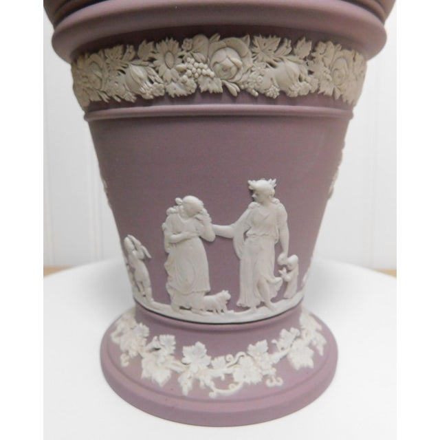 Wedgwood Lilac Jasperware Vase With Flower Frog Insert For Sale In Providence - Image 6 of 12