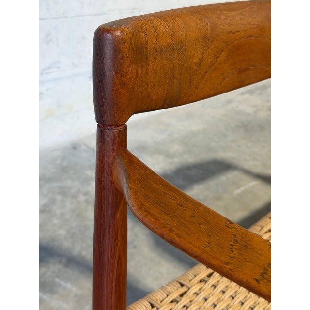 Wood In Style of h.w. Klein for Bramin Teak Woven Cord Dining Armchairs Set of 2 Danish Mid-Century Modern 1960s For Sale - Image 7 of 11