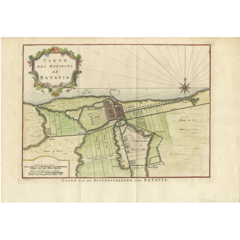 Map of Batavias Surroundings, 1770 | Chairish