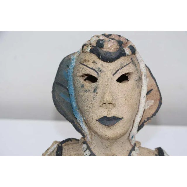 Folk Art Dama a La Noche 1985 Ceramic by Gadu For Sale - Image 3 of 8