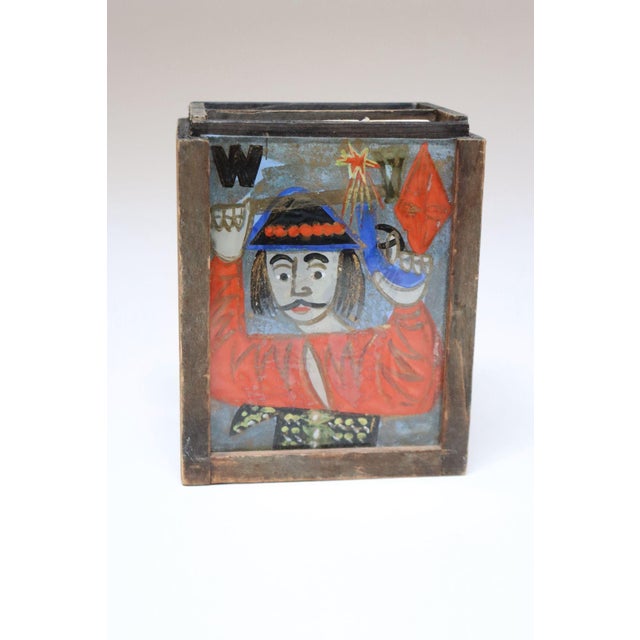 Vintage Polish Folk Art Hand-Painted Wooden Playing Card Holder by Irena Makowey For Sale - Image 10 of 12