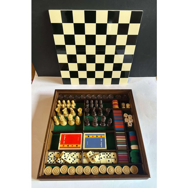 Italian 20th Century Rare Large Chess and Dominoes Board Game Set Box by Fornasetti For Sale - Image 3 of 14