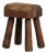 Robust Primitive Wood Stool, Europe, 1970s For Sale