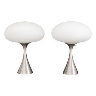 Pair of Laurel Mid-Century Modern Mushroom Table Lamps For Sale
