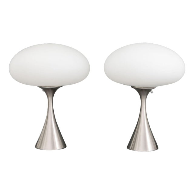 Pair of Laurel Mid-Century Modern Mushroom Table Lamps For Sale