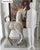 Fabulous monumental vintage carved wood horse featuring a gracefully arched neck, dramatic curled tail, and raised hoof....