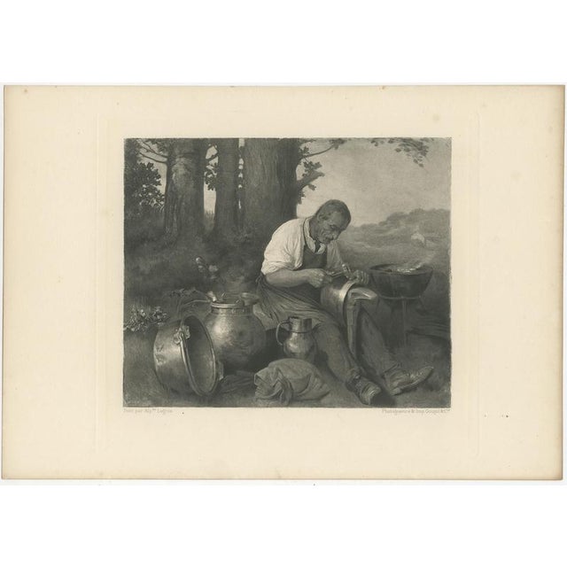 Antique The Tinker Goupil Photogravure after Alphonse Legros, 1880 For Sale - Image 3 of 9