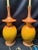 Mid-Century Modern Orange Pottery Lamp Pair For Sale - Image 9 of 12