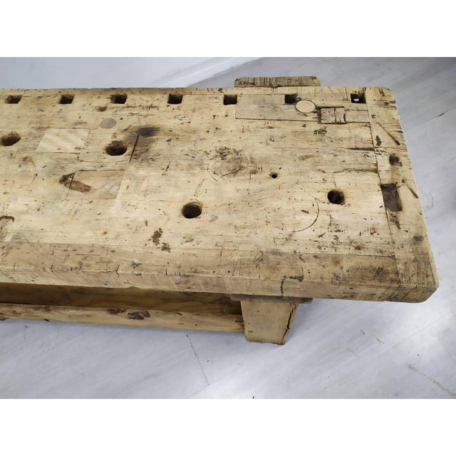 1920s Vintage Beech Worktable, 1920s For Sale - Image 5 of 18