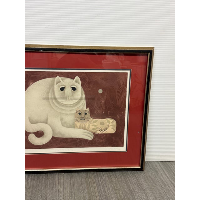 Carol Jablonsky Two Cats Lithograph, Signed For Sale - Image 9 of 12